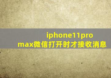 iphone11pro max微信打开时才接收消息